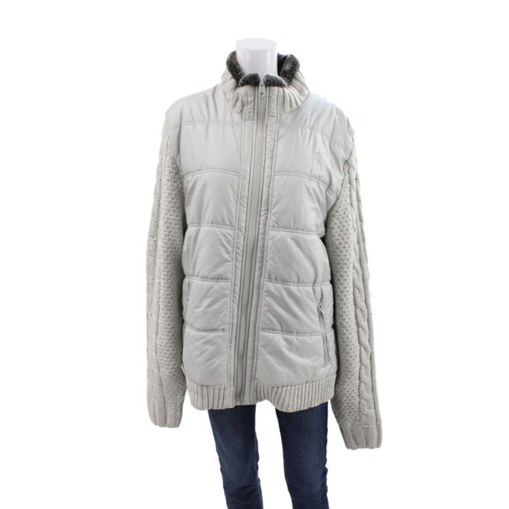 Buffalo David Bitton Womens Gray Plaid Puffer Jacket Polyester Zip Size XL